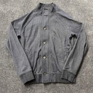 Marc Anthony Jacket Mens Small Blue Herringbone Fleece Lined Bomber‎ Full Zip